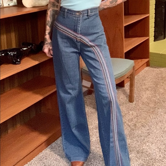Modcloth Denim - 1970s style rainbow flares